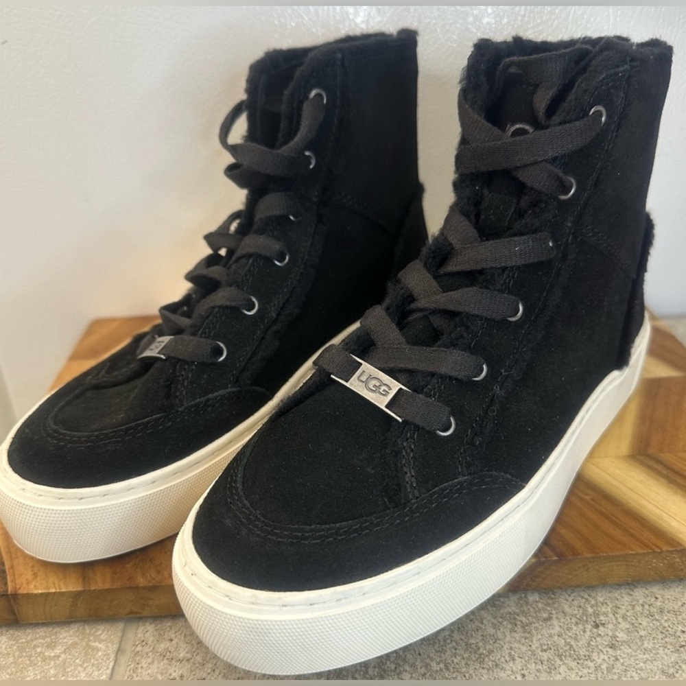 UGG Plush Women's Black High-Top Sneakers NWT